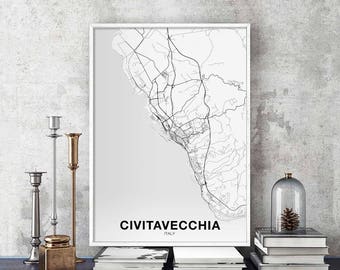 CIVITAVECCHIA Italy map poster Hometown City Print Modern Home Decor Office Decoration Wall Art Dorm Bedroom Gift