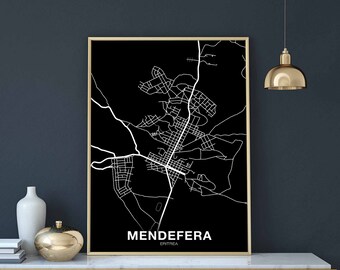MENDEFERA Eritrea map poster black white Hometown City Print Modern Home Decor Office Decoration Wall Art Dorm Bedroom Gift