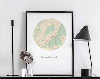 FELDKIRCH Austria map poster wall decor design modern minimal nordic travel bedroom home art vintage retro dorm nursery housewarming