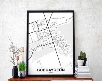 BOBCAYGEON Canada map poster Hometown City Print Modern Home Decor Office Decoration Wall Art Dorm Bedroom Gift