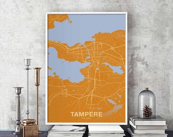 TAMPERE Finland poster color Hometown City Print Modern Home Decor Office Decoration Wall Art Dorm Bedroom Gift