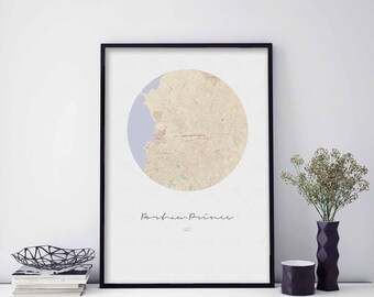 PORT-AU-PRINCE Haiti map poster wall decor design modern minimal nordic travel bedroom home art vintage retro dorm nursery housewarming