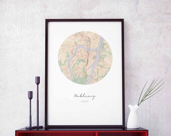 KOBLENZ Germany map poster wall decor design modern minimal nordic travel bedroom home art vintage retro dorm nursery housewarming