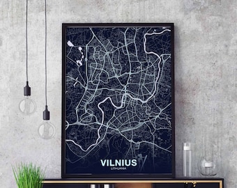 VILNIUS Lithuania poster color Hometown City Print Modern Home Decor Office Decoration Wall Art Dorm Bedroom Gift