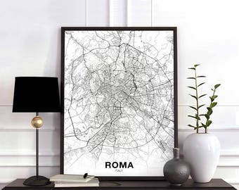 ROMA Italy map poster Hometown City Print Modern Home Decor Office Decoration Wall Art Dorm Bedroom Gift