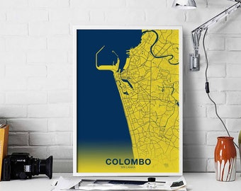 COLOMBO Sri Lanka poster color Hometown City Print Modern Home Decor Office Decoration Wall Art Dorm Bedroom Gift