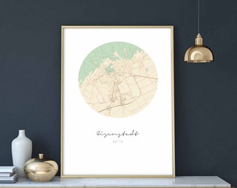 EISENSTADT Austria map poster wall decor design modern minimal nordic travel bedroom home art vintage retro dorm nursery housewarming