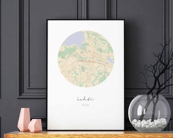 LAHTI Finland map poster wall decor design modern minimal nordic travel bedroom home art vintage retro dorm nursery housewarming