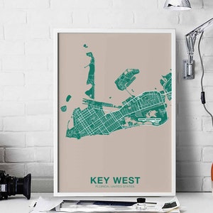 KEY WEST Florida FL usa poster kleur Woonplaats Stad Print Modern Home Decor Kantoor Decoratie Wall Art Slaapzaal Slaapkamer Cadeau