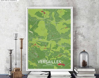 VERSAILLES France map poster black white Hometown City Print Modern Home Decor Office Decoration Wall Art Dorm Bedroom Gift