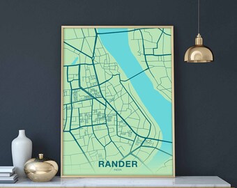RANDER India map poster colors Hometown City Print Modern Home Decor Office Decoration Wall Art Dorm Bedroom Gift
