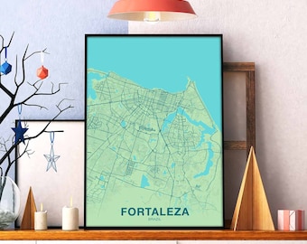 FORTALEZA Brazil poster color Hometown City Print Modern Home Decor Office Decoration Wall Art Dorm Bedroom Gift