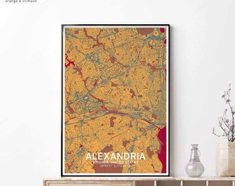 ALEXANDRIA Virginia USA map poster black white Hometown City Print Modern Home Decor Office Decoration Wall Art Dorm Bedroom Gift
