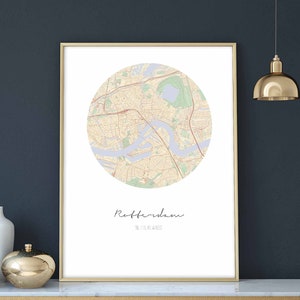 ROTTERDAM Nederland kaart poster wand decor ontwerp modern minimaal nordic reizen slaapkamer thuis kunst vintage retro slaapzaal kinderkamer housewarming