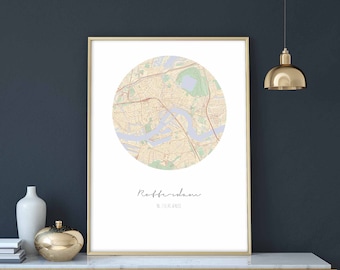 ROTTERDAM Netherlands map poster wall decor design modern minimal nordic travel bedroom home art vintage retro dorm nursery housewarming