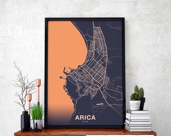 ARICA Chile poster color Hometown City Print Modern Home Decor Office Decoration Wall Art Dorm Bedroom Gift