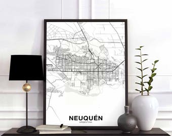 NEUQUEN Argentina map poster black white Hometown City Print Modern Home Decor Office Decoration Wall Art Dorm Bedroom Gift