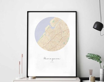 KANAZAWA Japan map poster wall decor design modern minimal nordic travel bedroom home art vintage retro dorm nursery housewarming