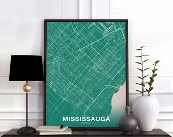MISSISSAUGA Canada poster color Hometown City Print Modern Home Decor Office Decoration Wall Art Dorm Bedroom Gift