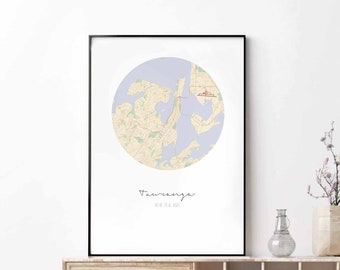 TAURANGA New Zealand map poster wall decor design modern minimal nordic travel bedroom home art vintage retro dorm nursery housewarming
