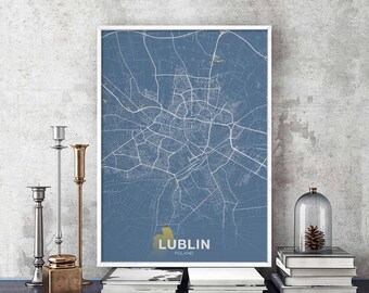 LUBLIN Poland poster color Hometown City Print Modern Home Decor Office Decoration Wall Art Dorm Bedroom Gift