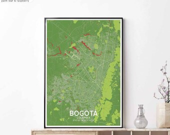 BOGOTA Colombia map poster black white Hometown City Print Modern Home Decor Office Decoration Wall Art Dorm Bedroom Gift