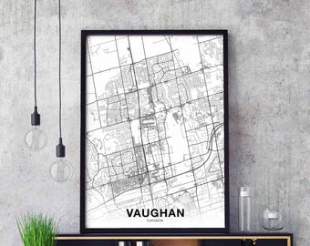 VAUGHAN Canada map poster Hometown City Print Modern Home Decor Office Decoration Wall Art Dorm Bedroom Gift