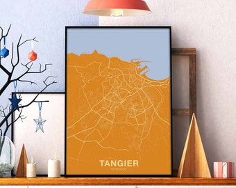 TANGIER Morocco 12 colors map poster colors Hometown City Print Modern Home Decor Office Decoration Wall Art Dorm Bedroom Gift