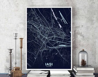 IASI Romania poster color Hometown City Print Modern Home Decor Office Decoration Wall Art Dorm Bedroom Gift