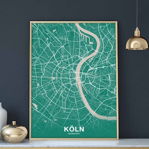 KOLN Germany map poster color Hometown City Print Modern Home Decor Office Decoration Wall Art Dorm Bedroom Gift COLOGNE