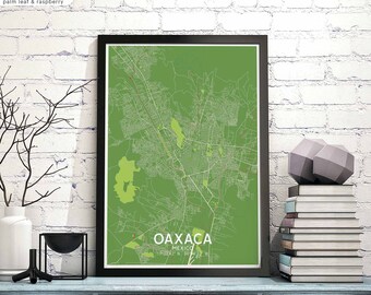 OAXACA Mexico map poster black white Hometown City Print Modern Home Decor Office Decoration Wall Art Dorm Bedroom Gift