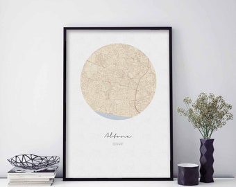 ALTONA Germany map poster wall decor design modern minimal nordic travel bedroom home art vintage retro dorm nursery housewarming