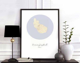 ORANJESTA Andorra map poster wall decor design modern minimal nordic travel bedroom home art vintage retro dorm nursery housewarming