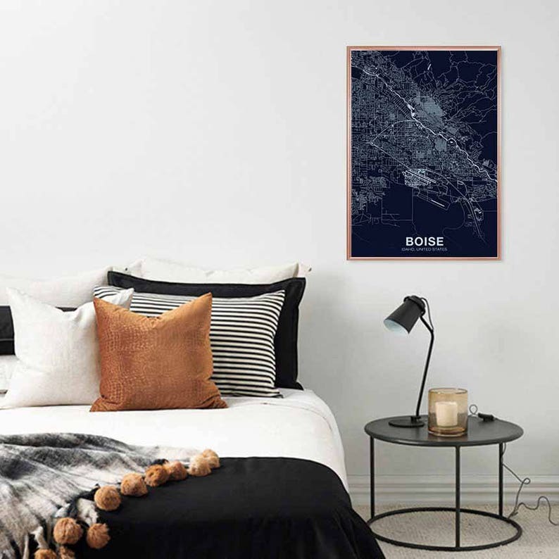 BOISE Idaho ID US Map Poster Color Hometown City Print Modern | Etsy