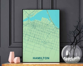 HAMILTON Canada poster color Hometown City Print Modern Home Decor Office Decoration Wall Art Dorm Bedroom Gift