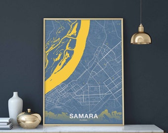 SAMARA Russia poster color Hometown City Print Modern Home Decor Office Decoration Wall Art Dorm Bedroom Gift