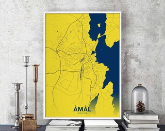 AMAL Sweden map poster color Hometown City Print Modern Home Decor Office Decoration Wall Art Dorm Bedroom Gift