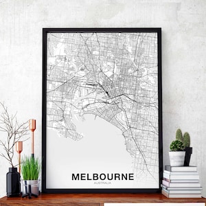 MELBOURNE, australie, affiche de carte, ville natale, ville, impression moderne, décoration de maison, décoration de bureau, art mural, dortoir, chambre, cadeau