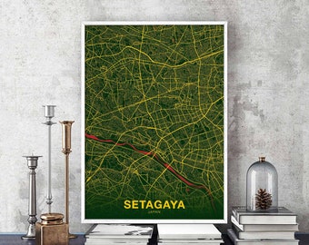 SETAGAYA Japan poster color Hometown City Print Modern Home Decor Office Decoration Wall Art Dorm Bedroom Gift