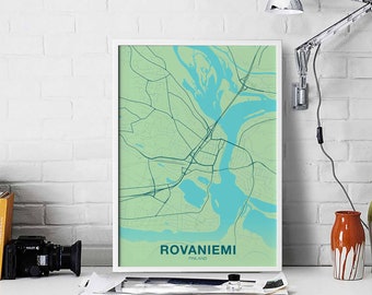 ROVANIEMI Finland poster color Hometown City Print Modern Home Decor Office Decoration Wall Art Dorm Bedroom Gift