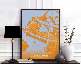 ABU DHABI United Arab Emirates poster color Hometown City Print Modern Home Decor Office Decoration Wall Art Dorm Bedroom Gift