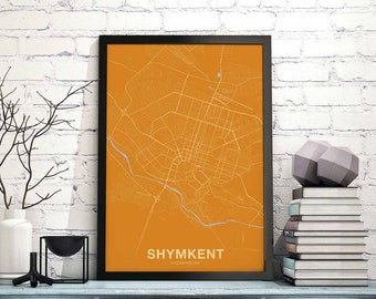 SHYMKENT Kazakhstan poster color Hometown City Print Modern Home Decor Office Decoration Wall Art Dorm Bedroom Gift