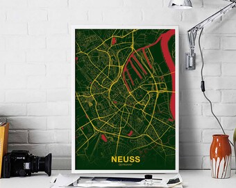NEUSS Germany poster color Hometown City Print Modern Home Decor Office Decoration Wall Art Dorm Bedroom Gift