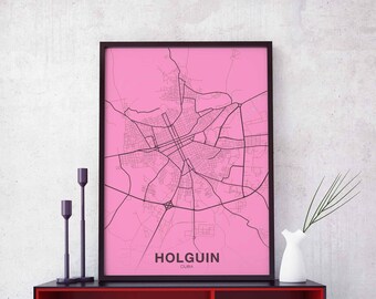 HOLGUIN Cuba poster color Hometown City Print Modern Home Decor Office Decoration Wall Art Dorm Bedroom Gift