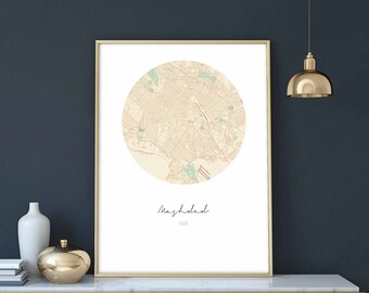 MASHDAD Iran map poster wall decor design modern minimal nordic travel bedroom home art vintage retro dorm nursery housewarming