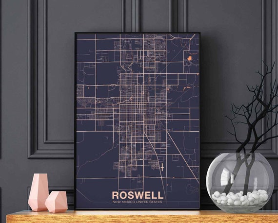 Roswell New Mexico Nm Usa Map Poster Color Wall Decor Design Etsy