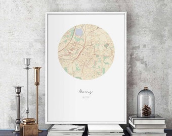 MONS Belgium map poster wall decor design modern minimal nordic travel bedroom home art vintage retro dorm nursery housewarming