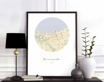 SORRENTO Italy map poster wall decor design modern minimal nordic travel bedroom home art vintage retro dorm nursery housewarming