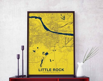 LITTLE ROCK Arkansas AR usa poster color Hometown City Print Modern Home Decor Office Decoration Wall Art Dorm Bedroom Gift