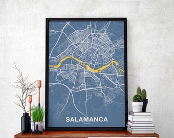 SALAMANCA Spain poster color Hometown City Print Modern Home Decor Office Decoration Wall Art Dorm Bedroom Gift
